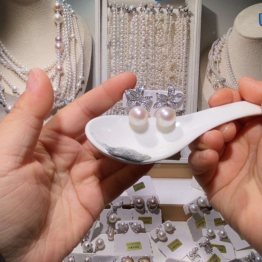 泡***糖非金属925银纯银设计耳钉