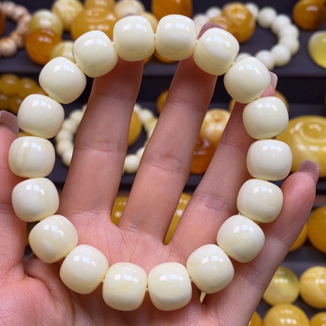 好***！琥珀未镶嵌裸石手串