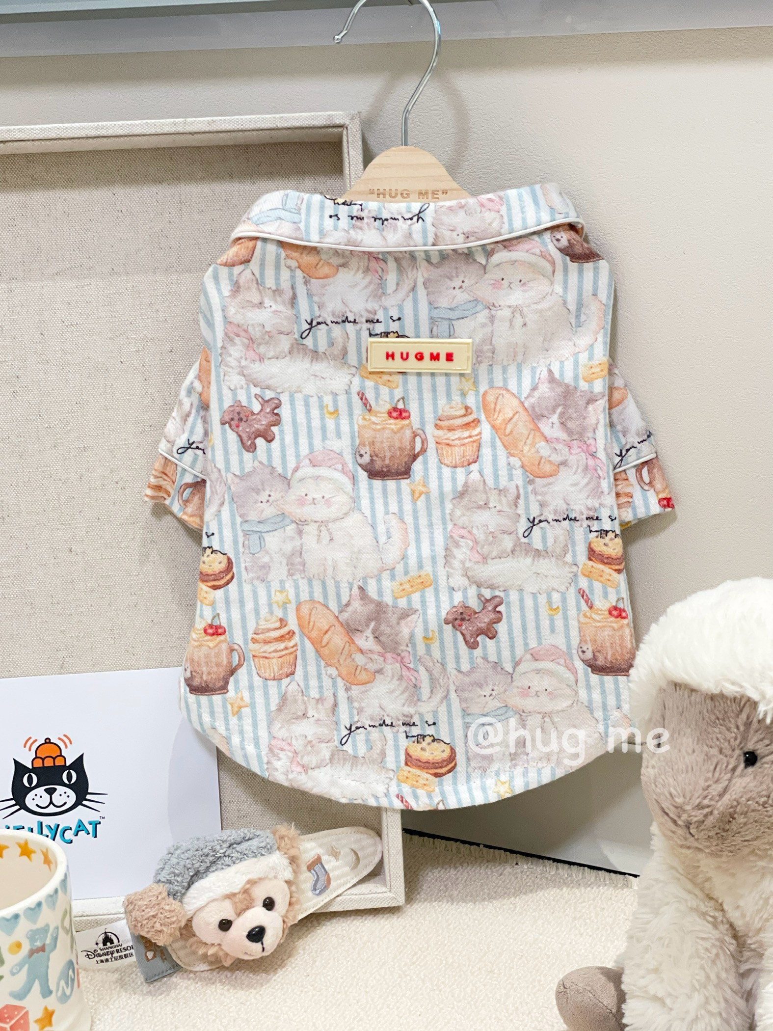 HugMe慵懒小猫咪印花居家服宠物睡衣猫猫狗狗马尔济斯比熊约克夏