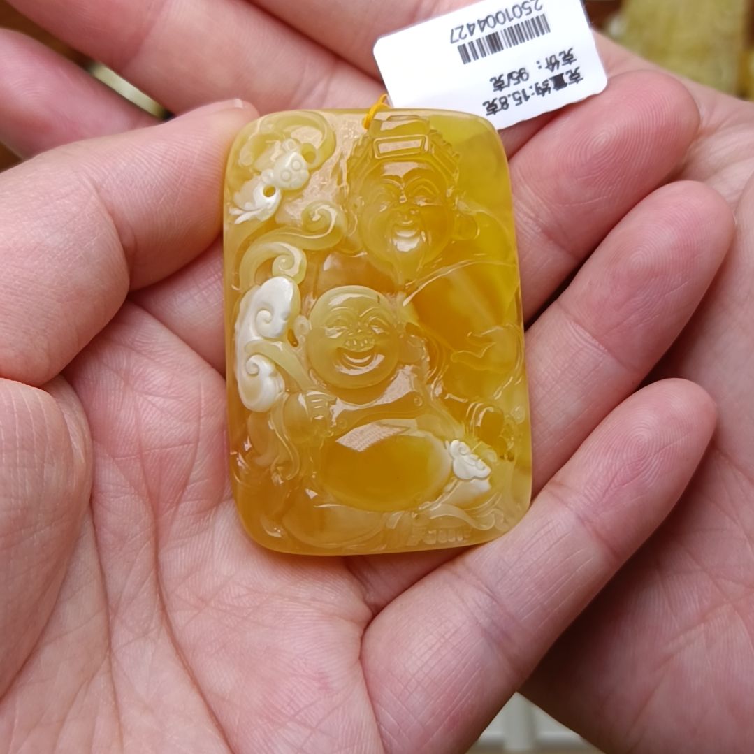蜜蜡吊坠(不含链)未镶嵌财富一生