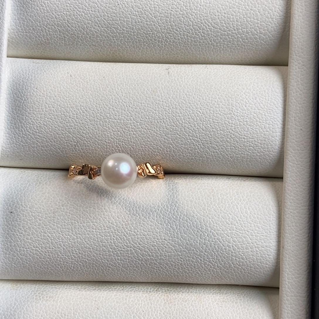 海水珍珠戒指银S925镶嵌
