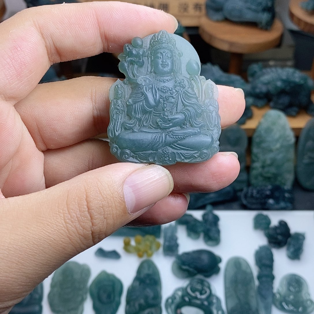 定制翡翠未镶嵌三圣