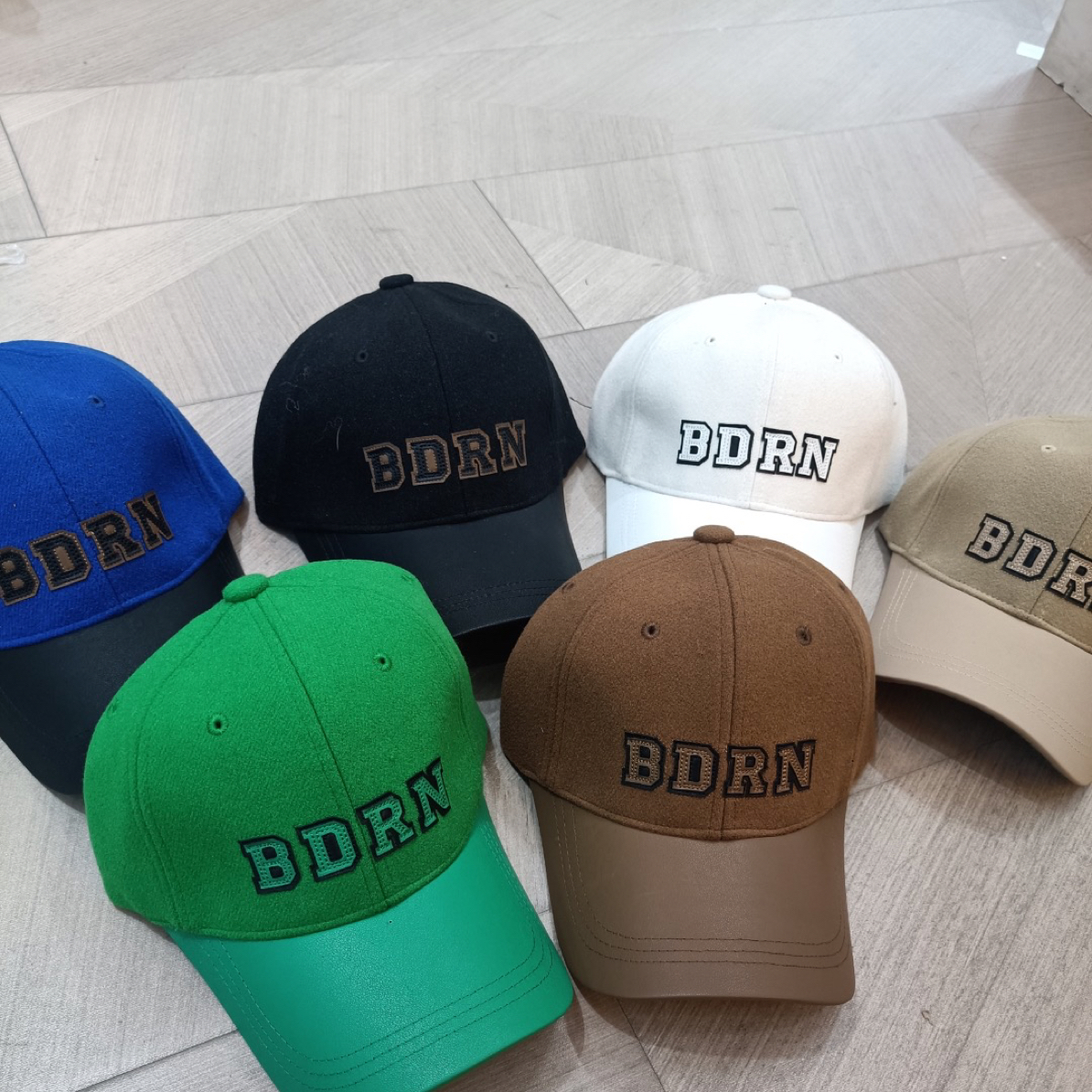韩拼接BDRN字母棒球帽