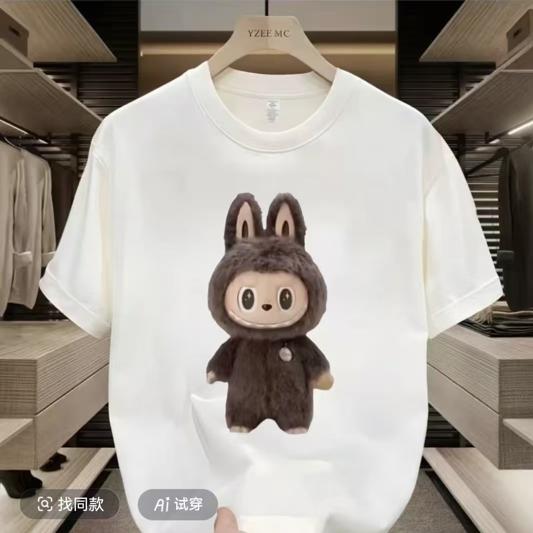 【一折粉丝福利】2025春夏新款奢品男女同款重磅情侣时尚休闲T恤-44