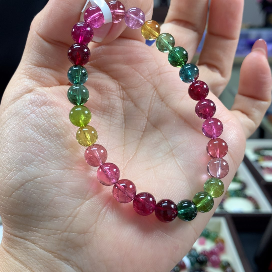 碧玺手链未镶嵌7,5毫米左右