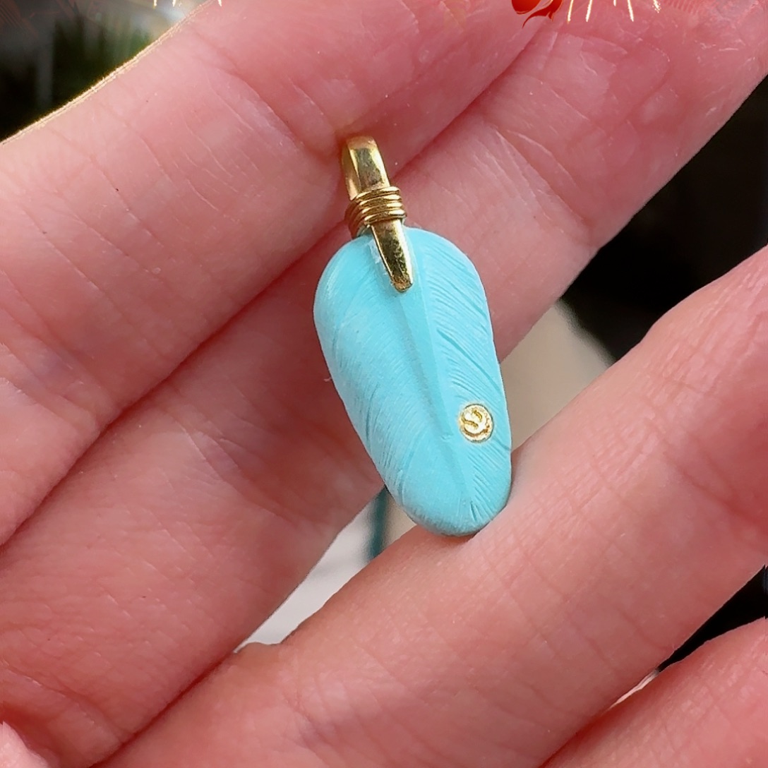 绿松石珠宝奇石18K金镶嵌