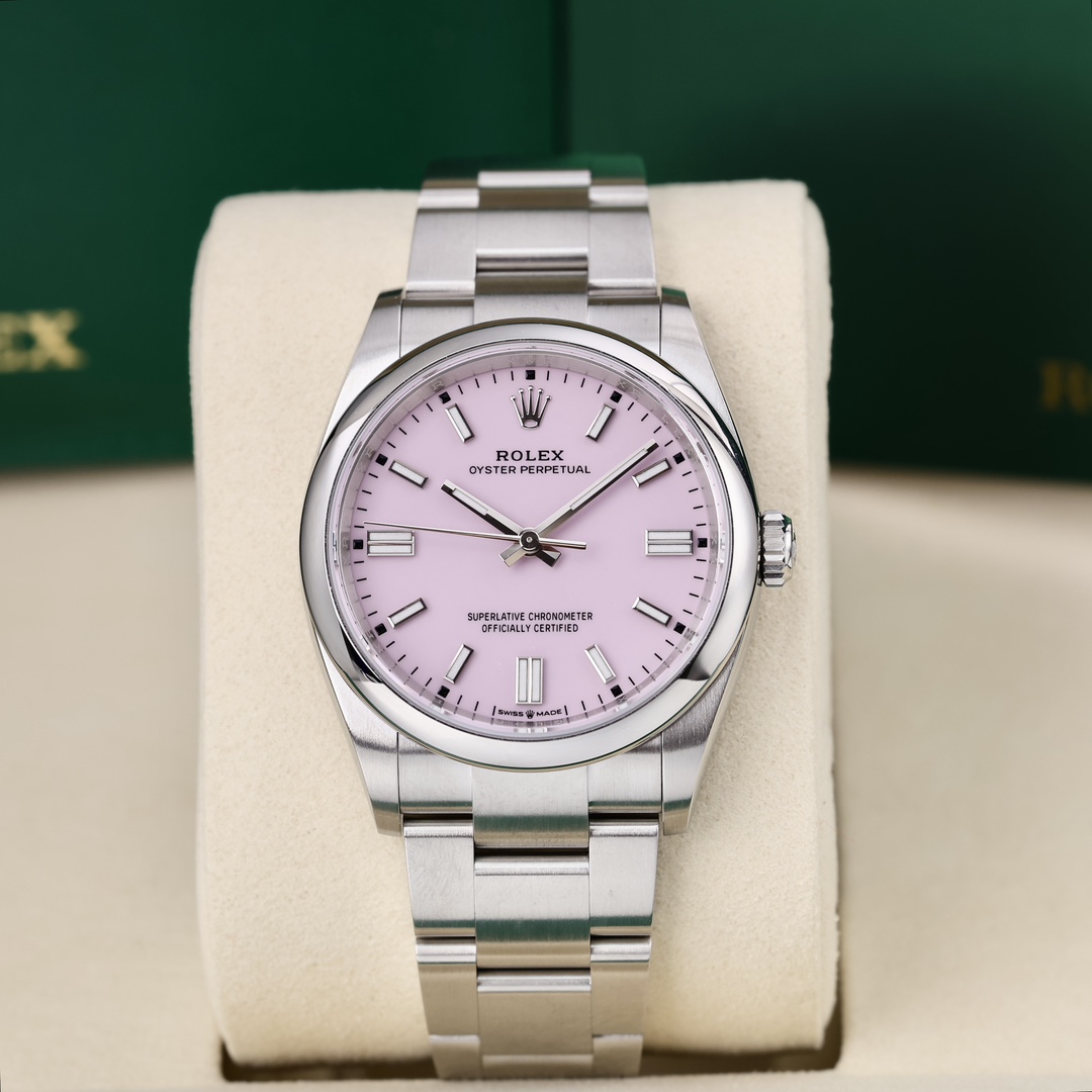 99新 Rolex/劳力士 126000 36mm 糖果粉色表盘 2025年8月保卡