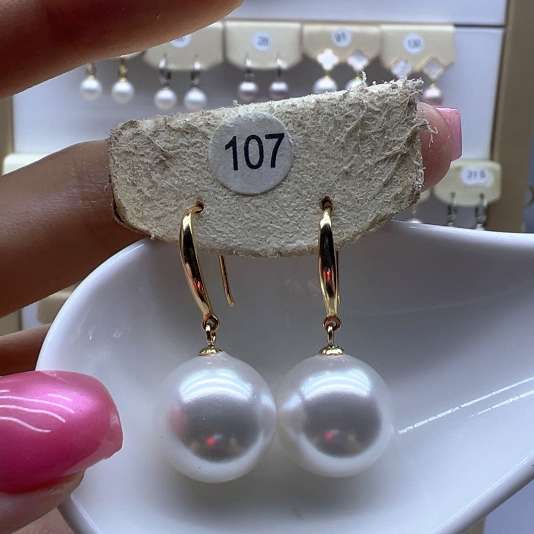 银S925镶嵌淡水珍珠耳饰