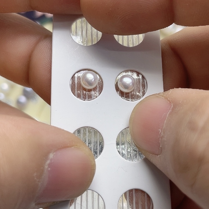 清***心银S925镶嵌淡水珍珠耳饰