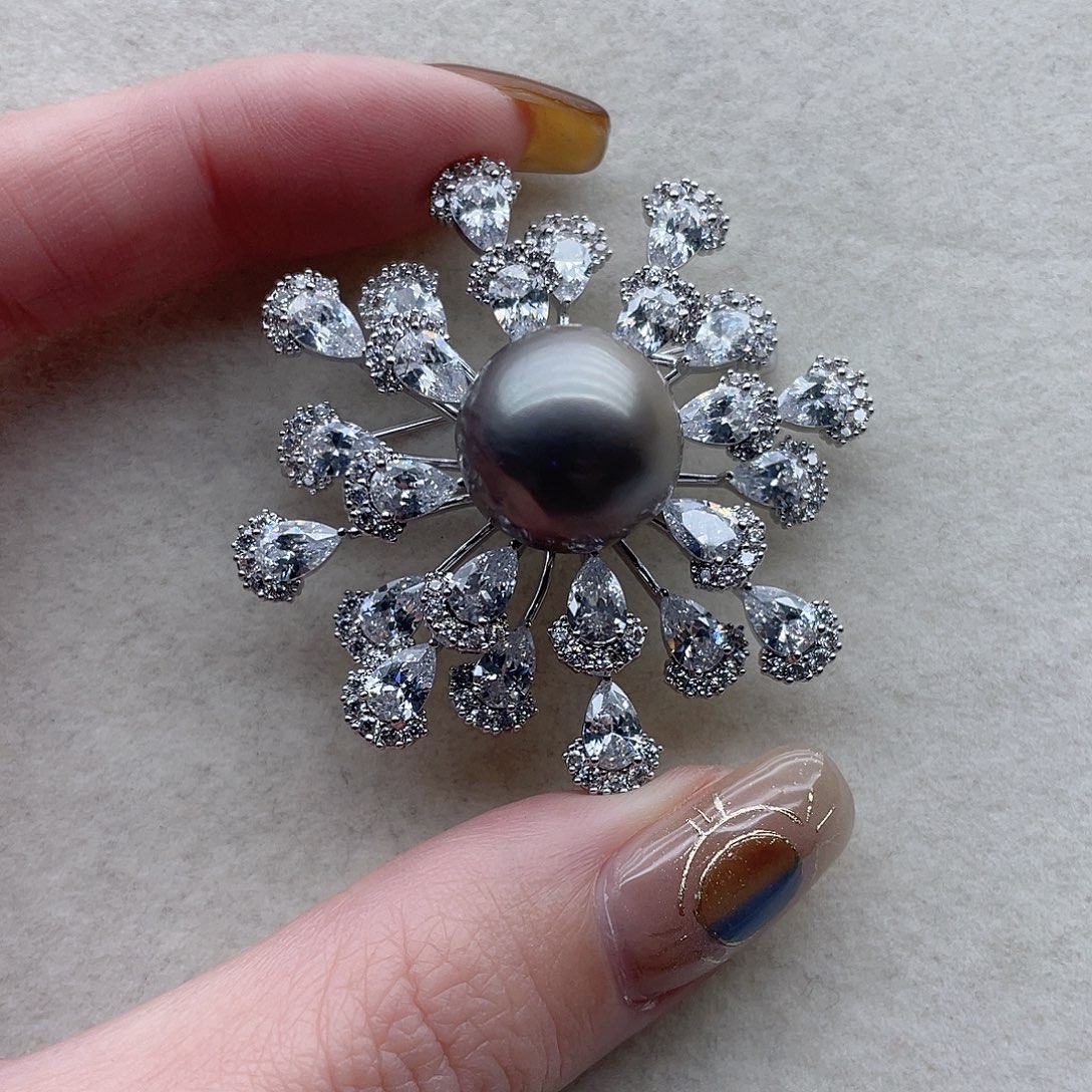 未镶嵌胸针14海水珍珠