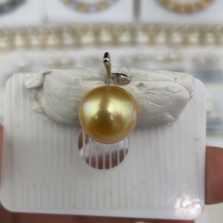 未镶嵌海水珍珠颈饰金珠裸珠（未镶嵌）12.8mm