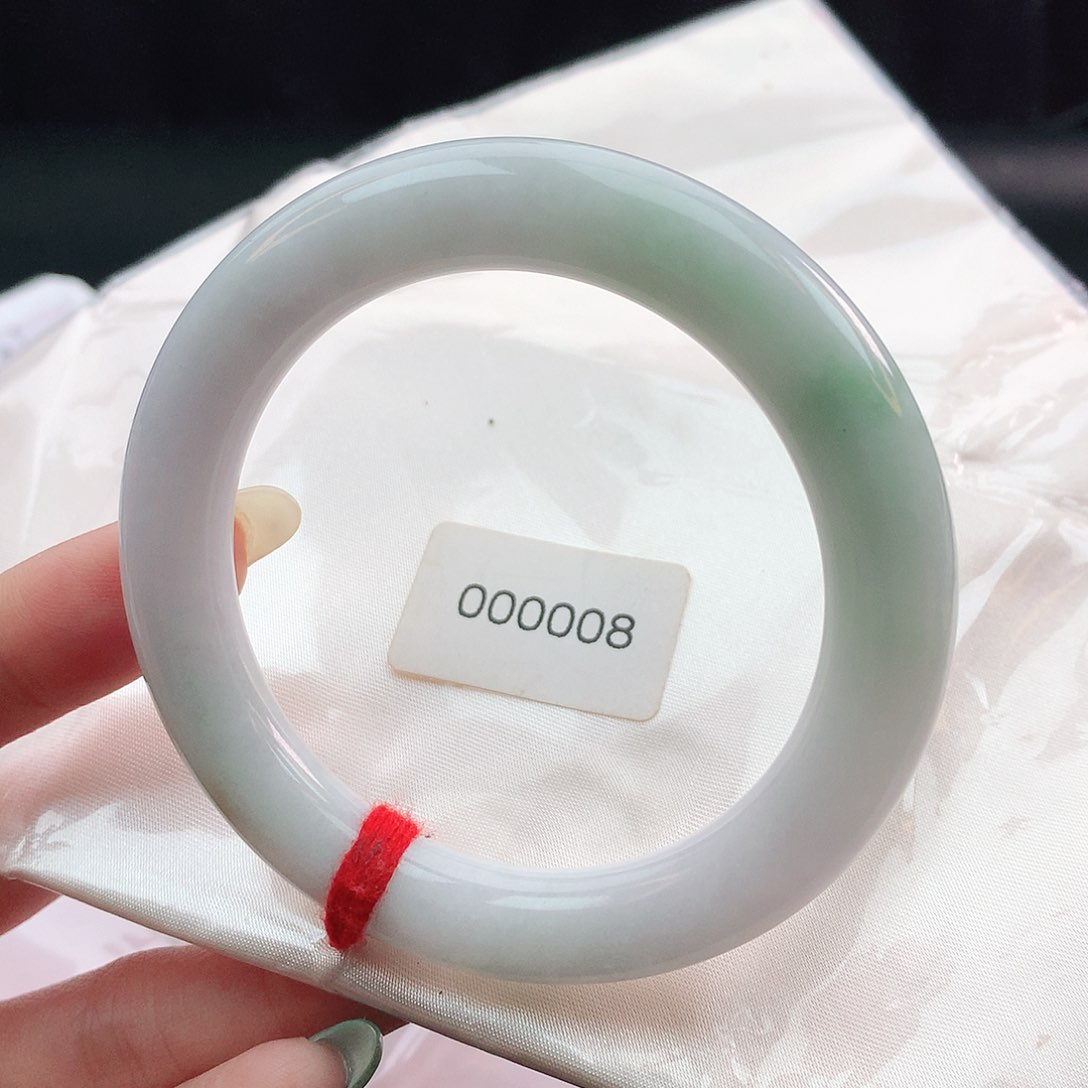 翡翠手镯未镶嵌55圆条000008