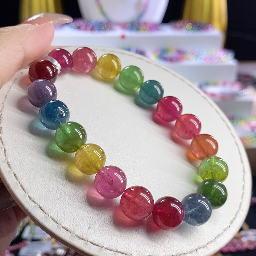 未镶嵌手链碧玺荧光色标