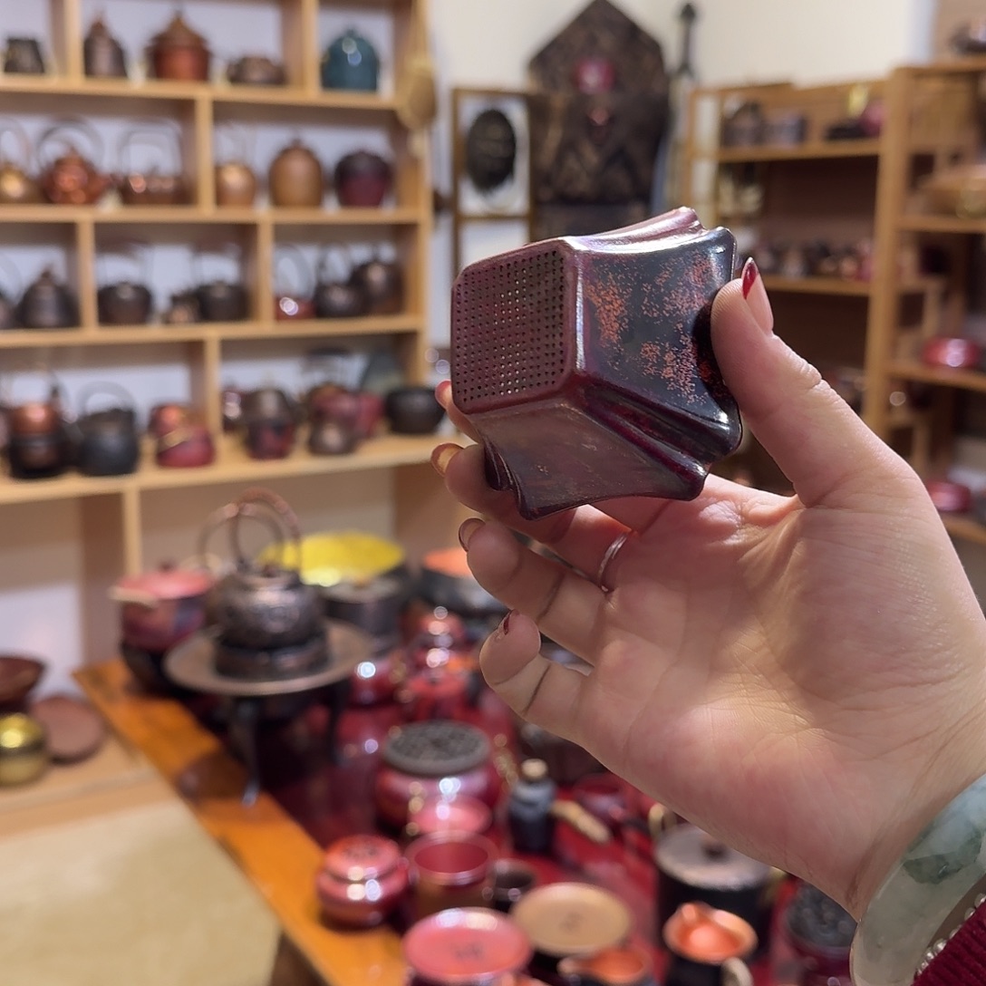 紫铜手工制作摆件一个烤色