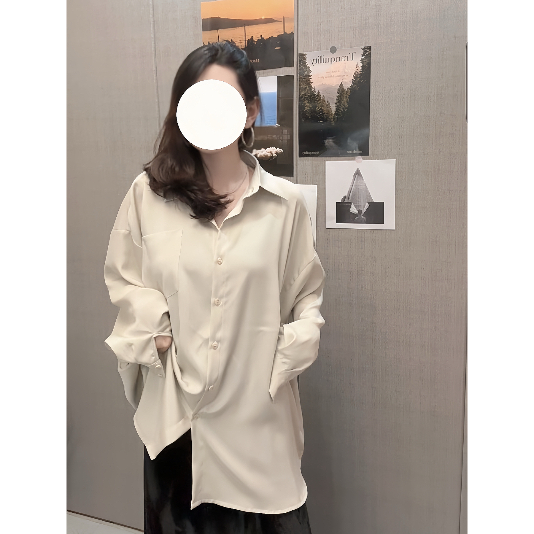 桑蚕丝弹力重绉男友风衬衫