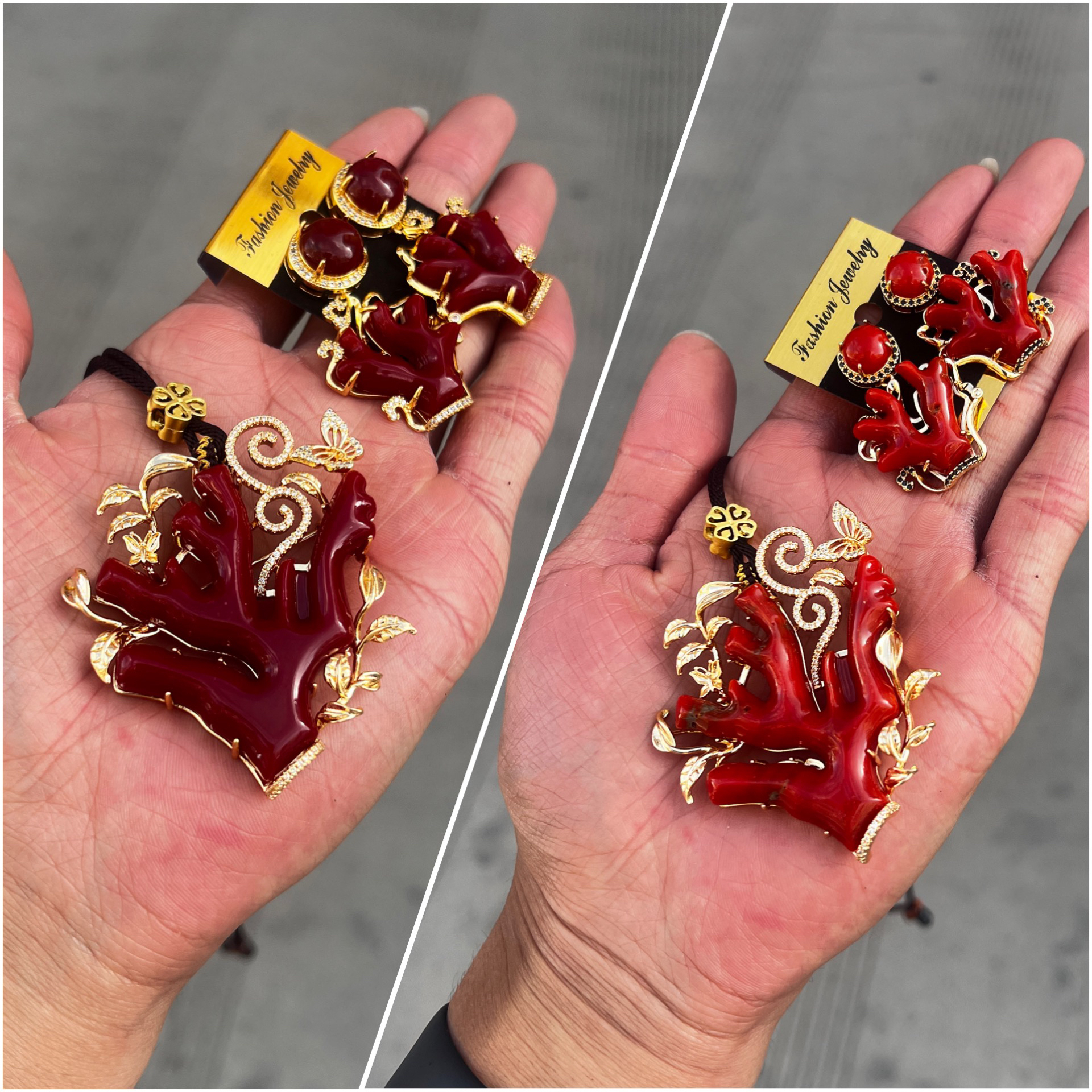 铜合金耳饰 朵雅藏式耳饰高级阿卡复古新款气质项链耳环两件套