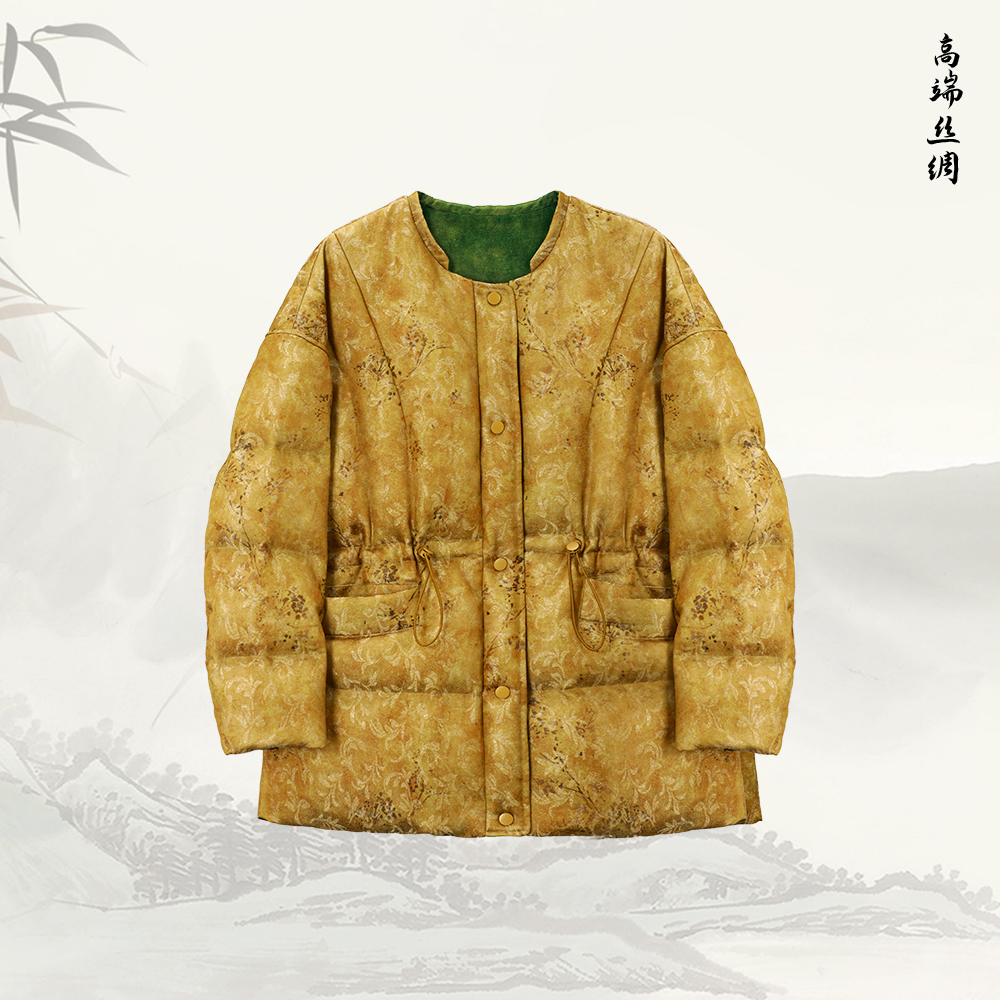 新款圆领新中式抽绳收腰显瘦保暖舒适鹅绒服547146