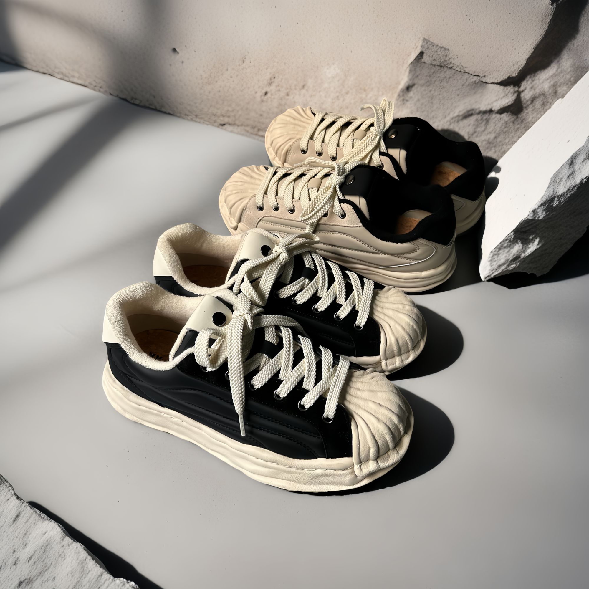 情侣鞋2026新款冬季加绒贝壳头溶解鞋厚底增高棉鞋高级感板鞋男