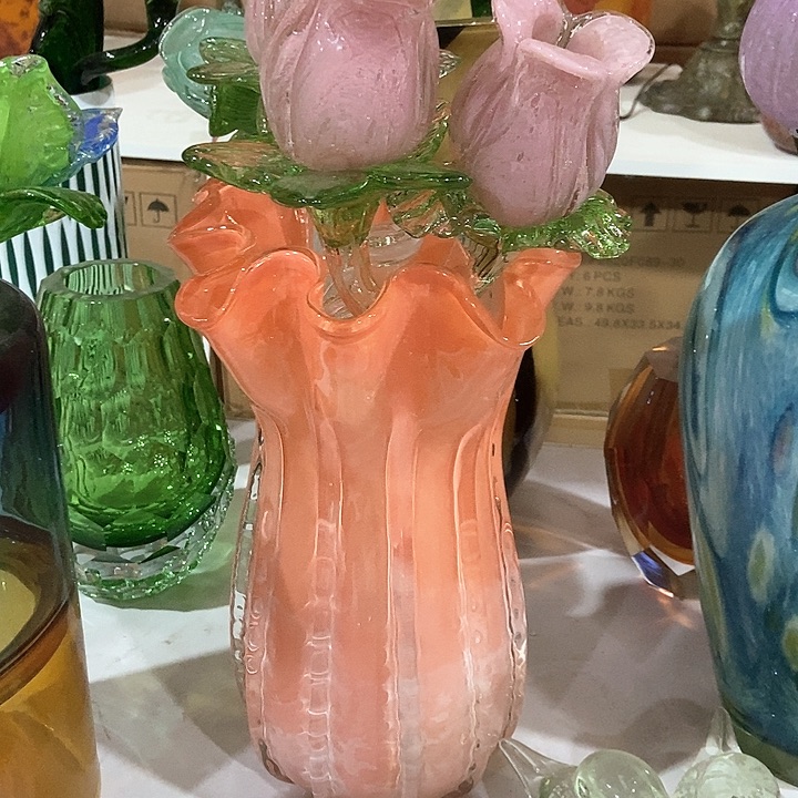 琉璃琉璃花瓶高31口15