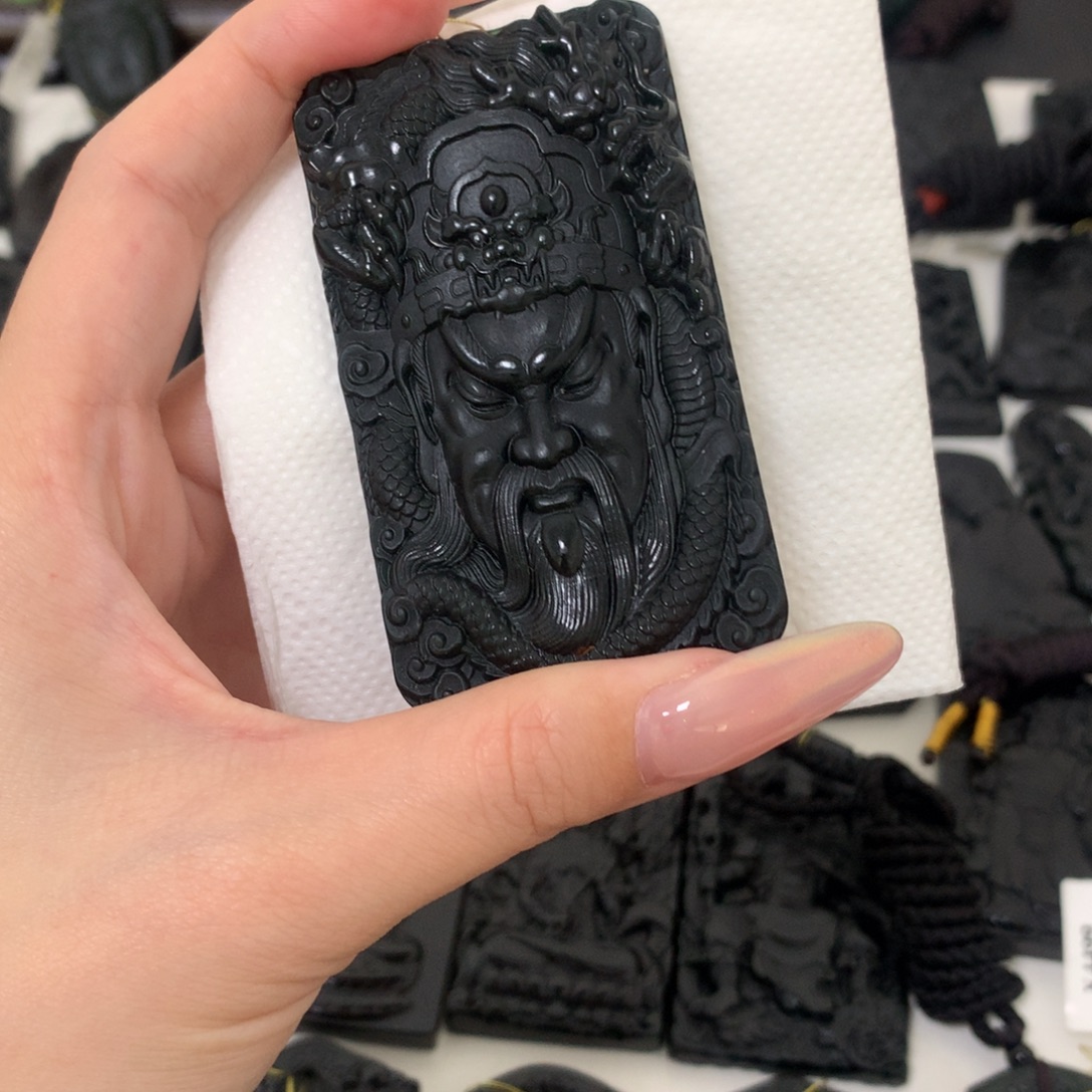 天然缅甸a货钢琴黑挂件