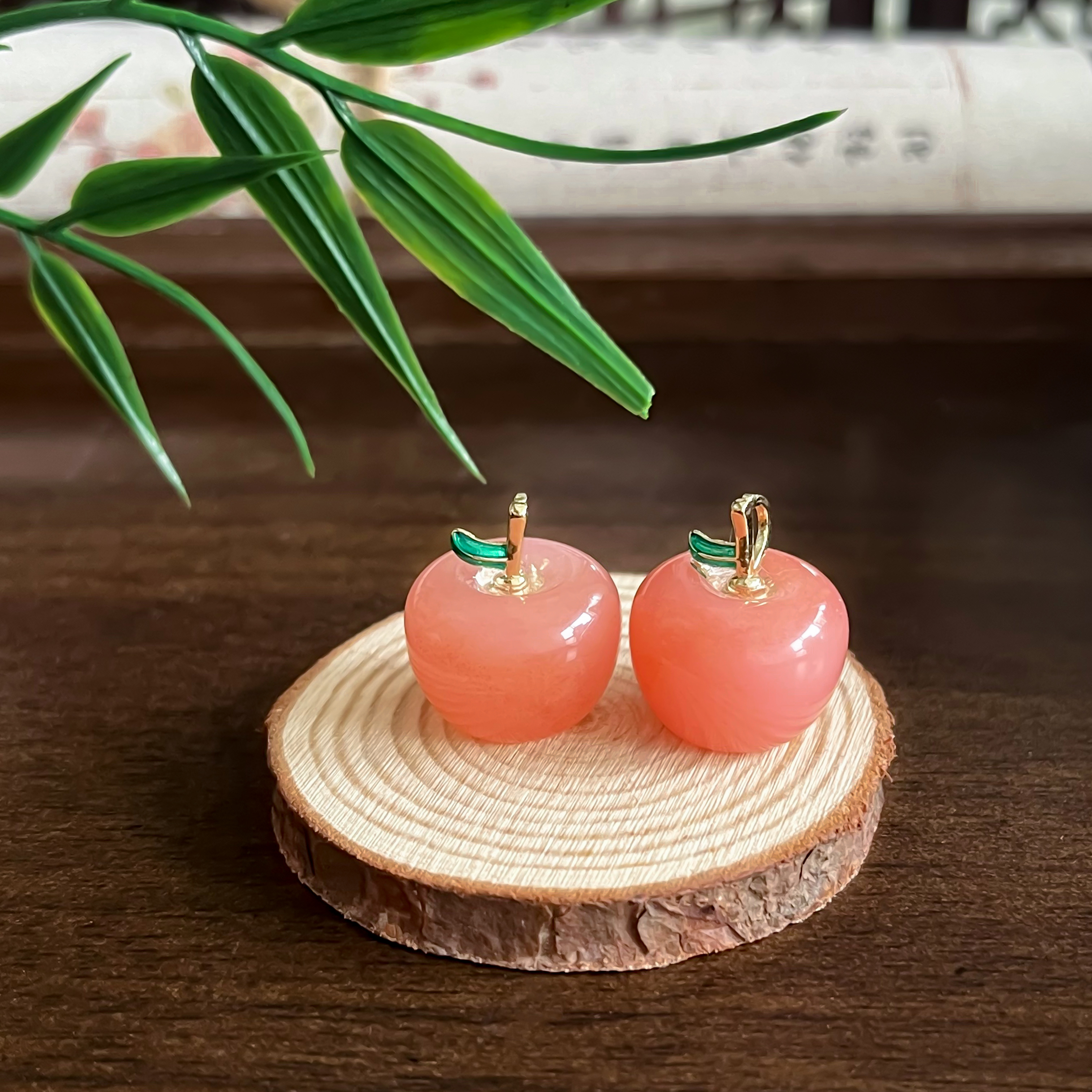 新疆桃花酿玉石小苹果古风高档百搭吊坠高级少女甜美挂坠