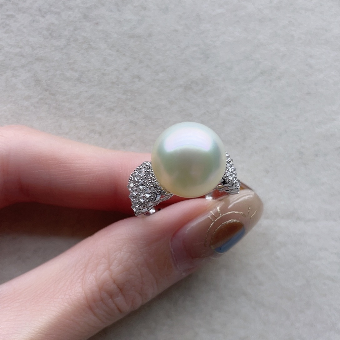 银S925镶嵌海水珍珠戒指92