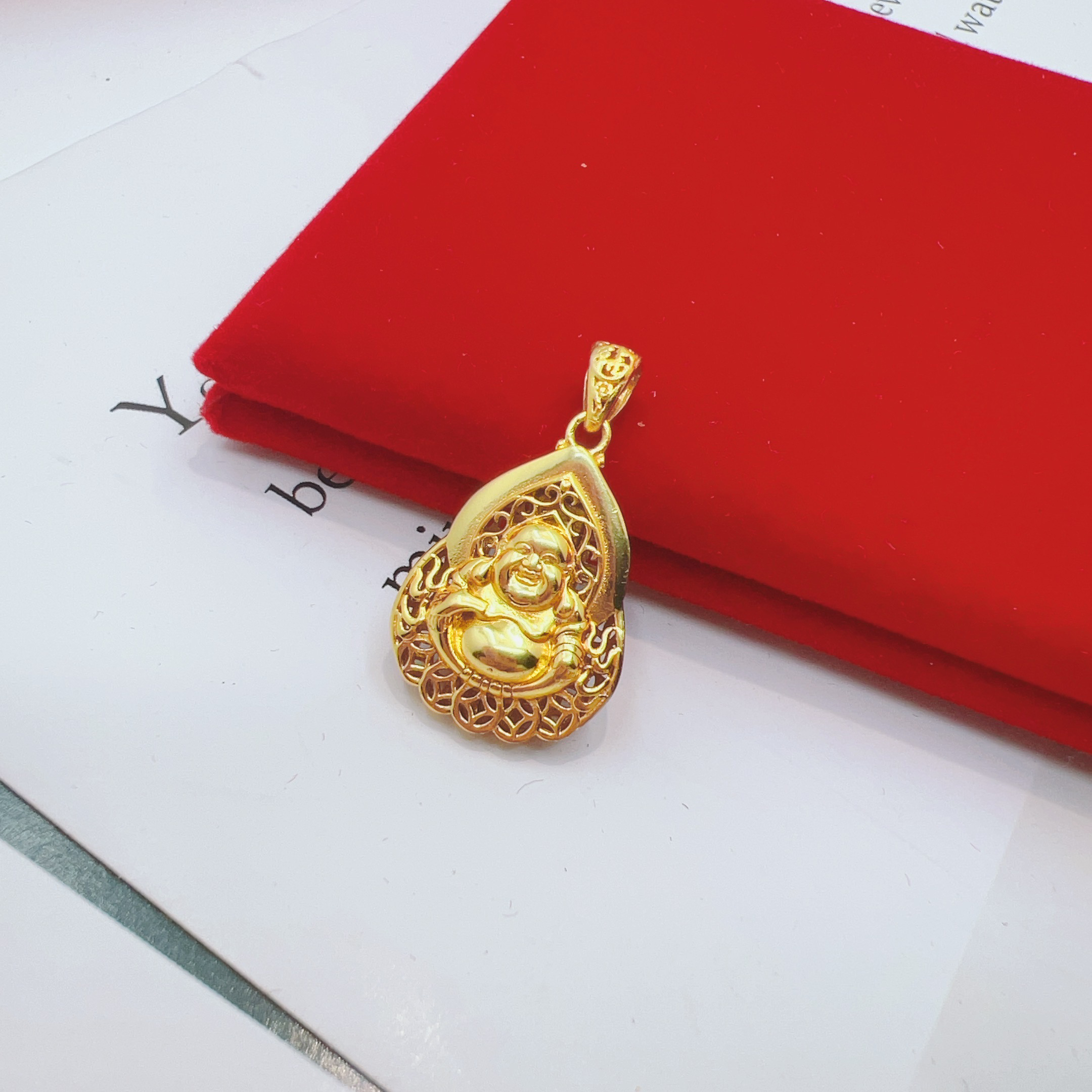 吊坠足银 足银精品火焰佛公吊坠 D122