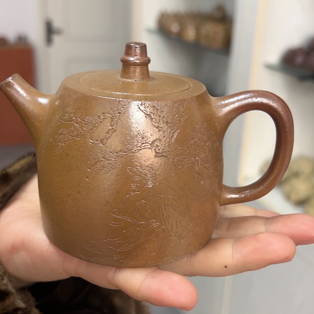 紫砂茶壶黄龙山原矿黄金段火痕烧260