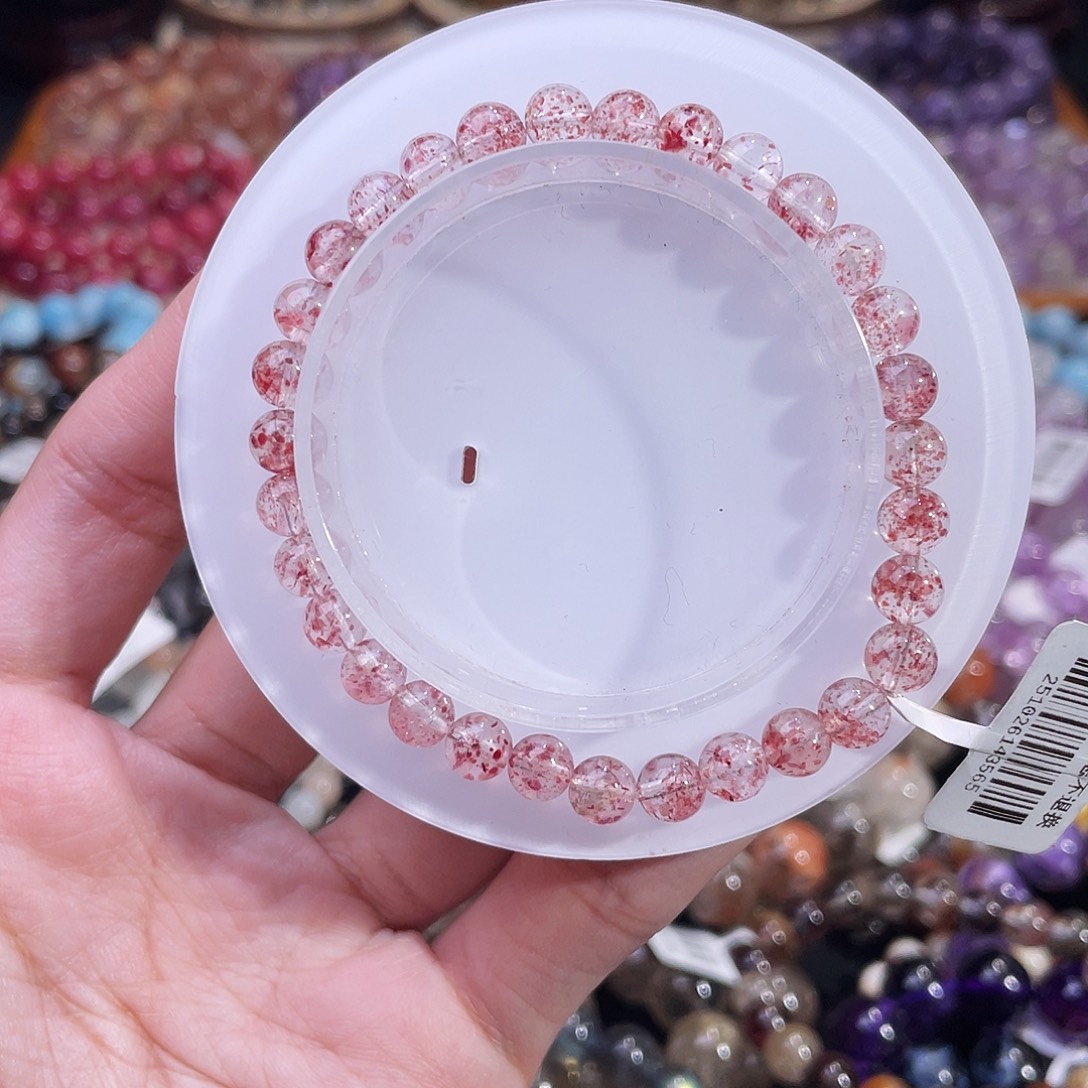 水晶手链未镶嵌白水体草莓晶6.2