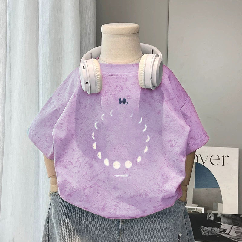 纯棉上衣男童短袖T恤夏装2025新款洋气童装夏季男孩多巴胺