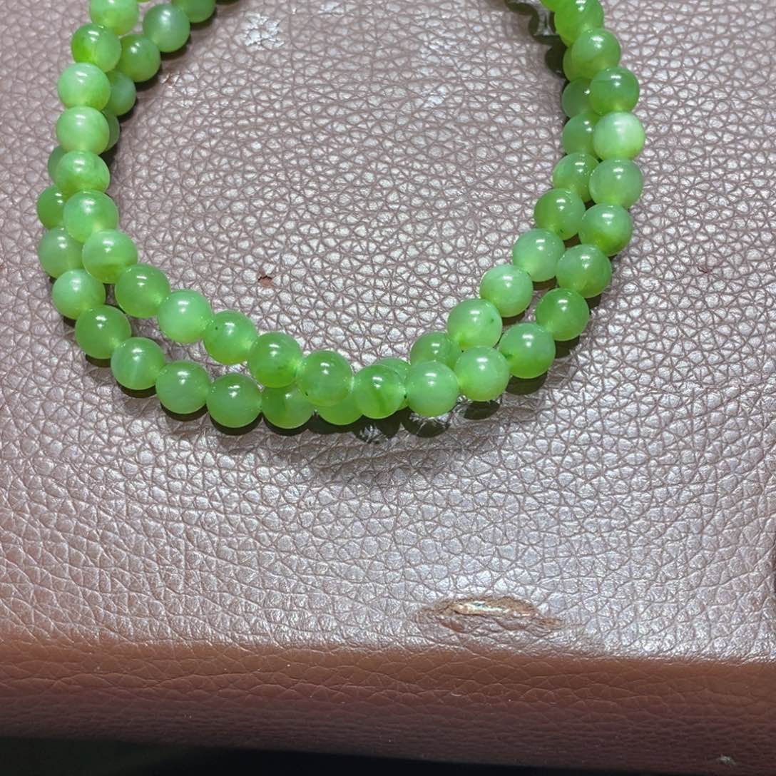 和田玉（碧玉）手链银S925镶嵌