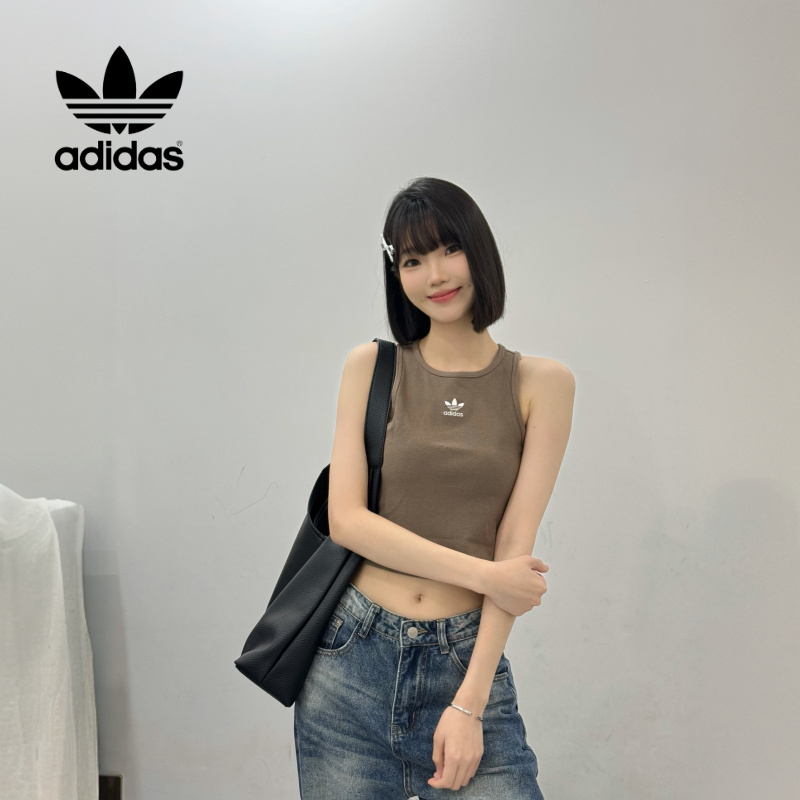 Adidas/阿迪达斯正品三叶草女士运动休闲修身针织无袖背心 IR5931