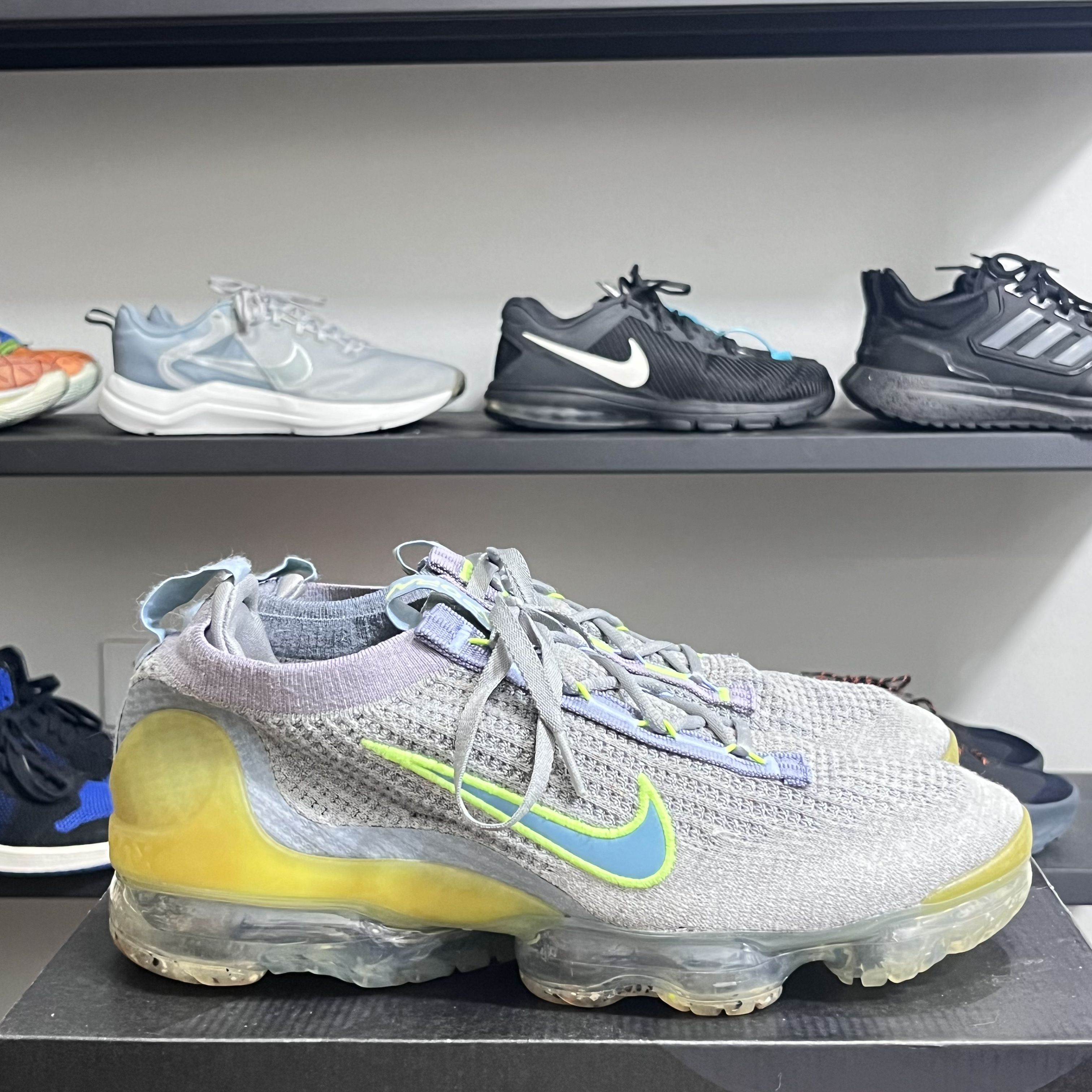 44码Nike Vapormax Flyknit 2021 休闲运动 跑鞋 灰色二手正品799