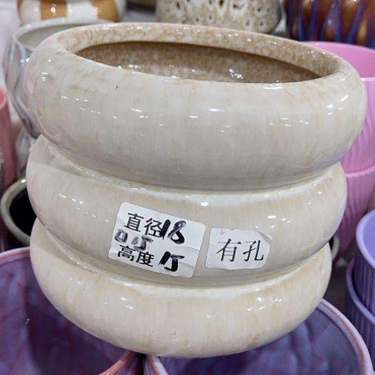 多肉绿植陶瓷花盆9.9包邮，有孔