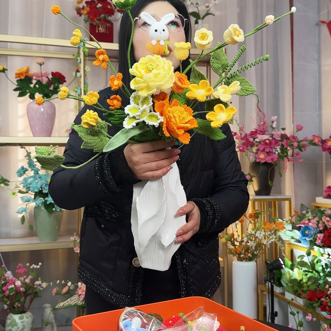 纯手工钩织钩织花束