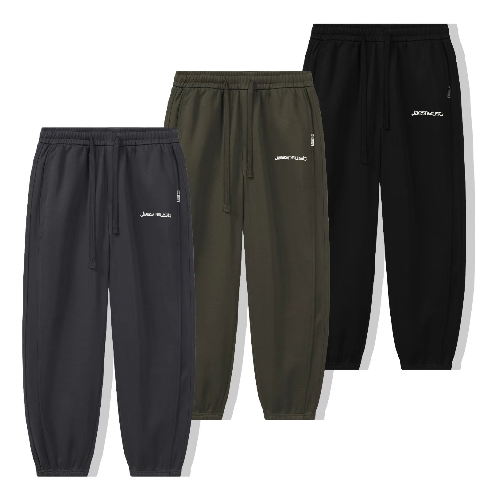 【现货】秋季新款纯色刺绣小标时尚百搭简约男士长裤库C042*东3