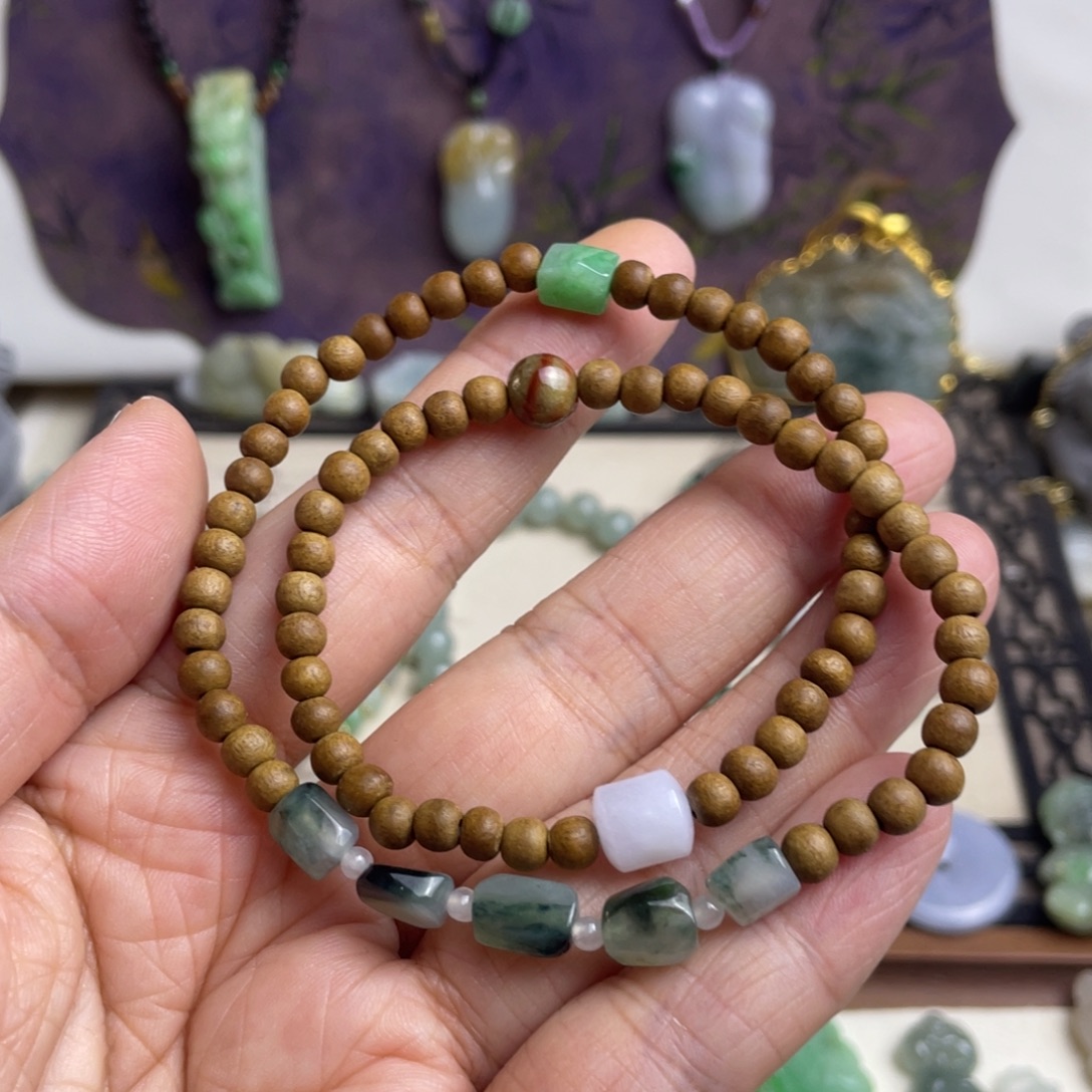 翡翠未镶嵌手链特价设计款双圈