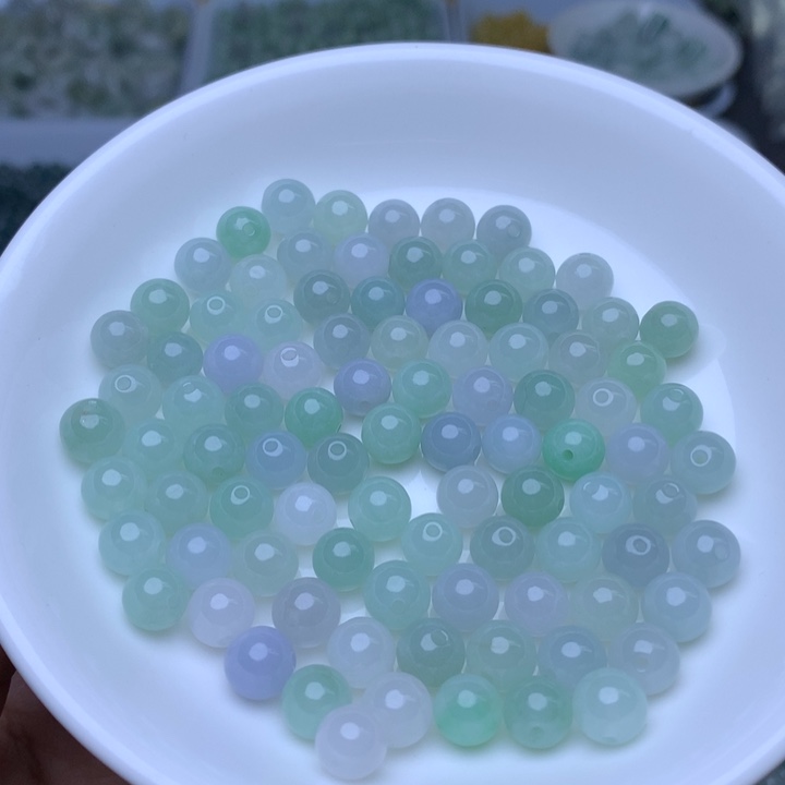 翡翠散珠卡6.8冰珠子20个