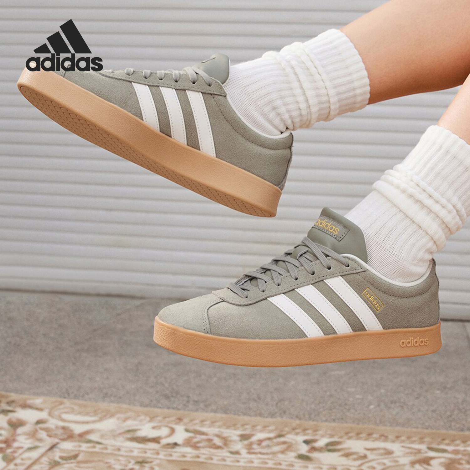 Adidas/阿迪达斯正品VLCOURTCLASSIC男女款休闲板鞋JH5078德训