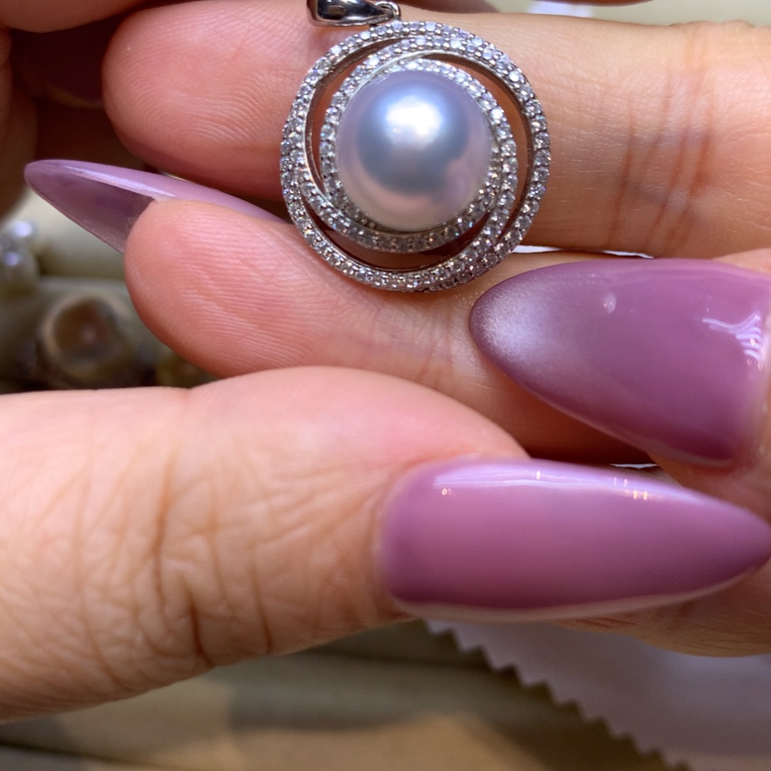 颈饰银S925镶嵌海水珍珠