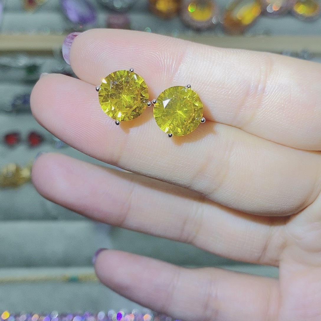 【闪购商品】托帕石耳饰银S925镶嵌