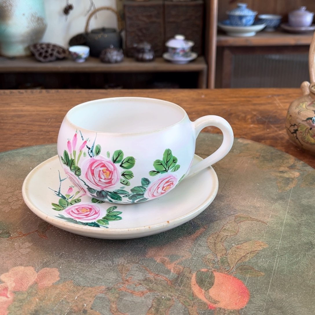 杯柴烧手工手绘陶瓷