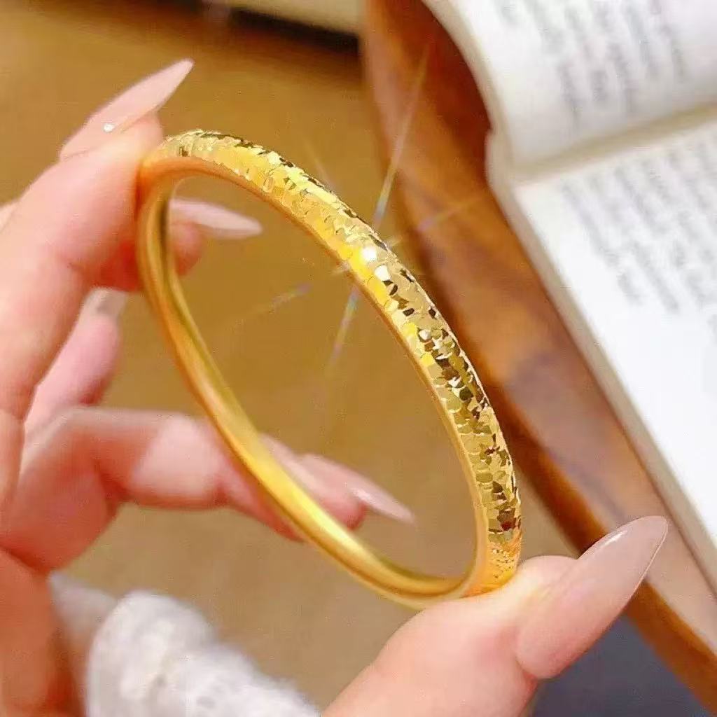 铜合金手镯 精品cnc5m碎冰冰手镯金色传承精美女款