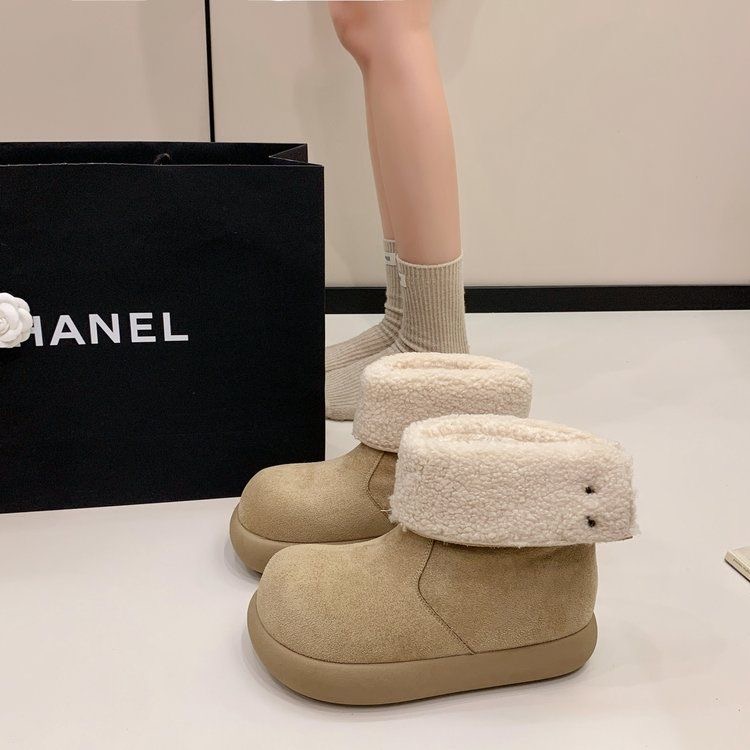 【88】厚底雪地靴女款2025新款冬季毛毛东北大棉鞋加绒小土豆勃