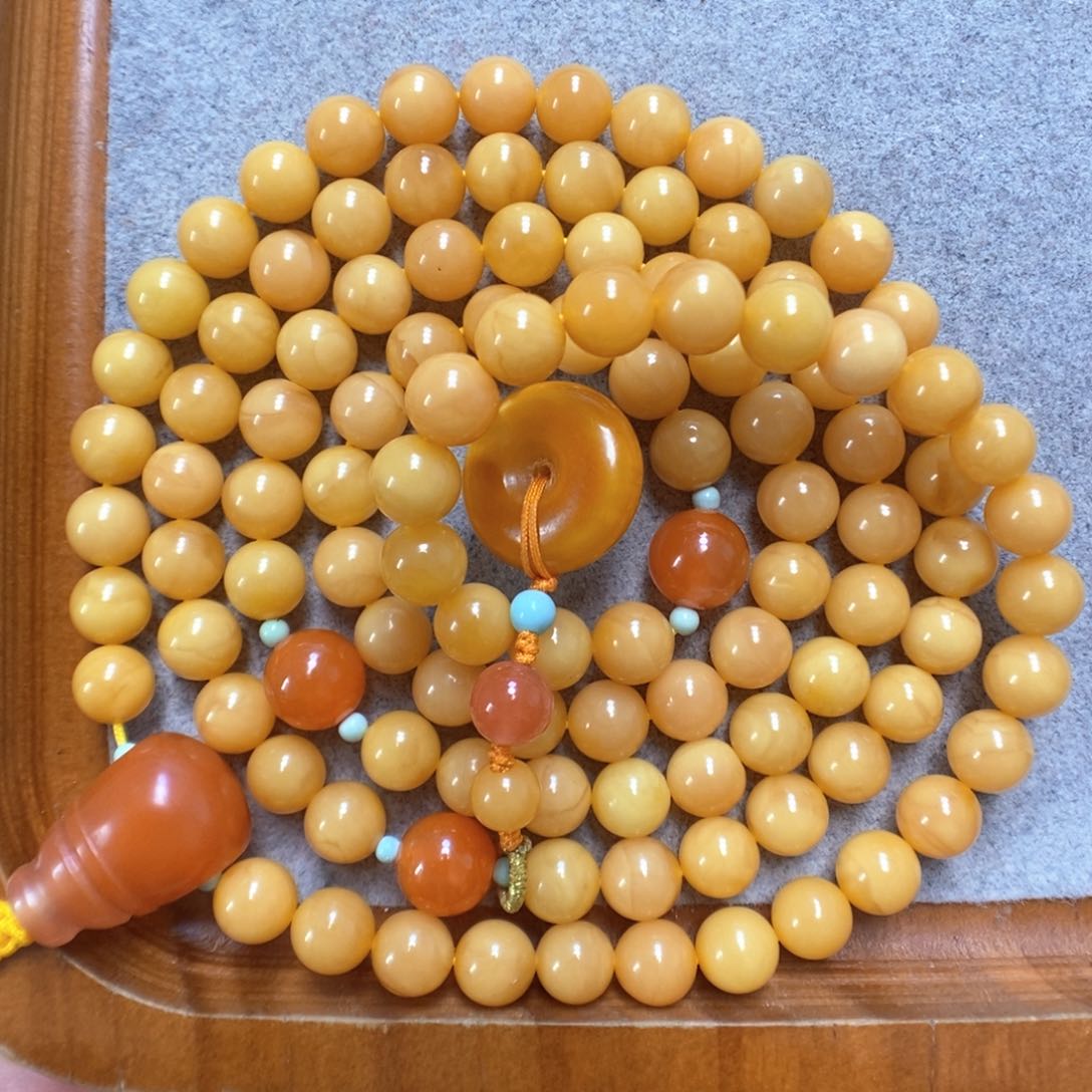 蜜蜡项链未镶嵌蜜蜡108