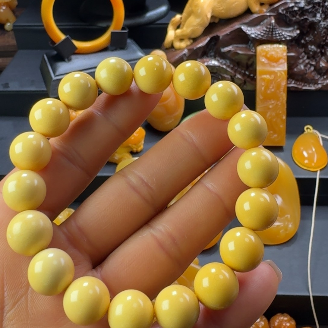 石英质玉（缅黄）手串未镶嵌