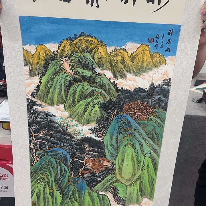 国画牛油果绿色高跟鞋裸