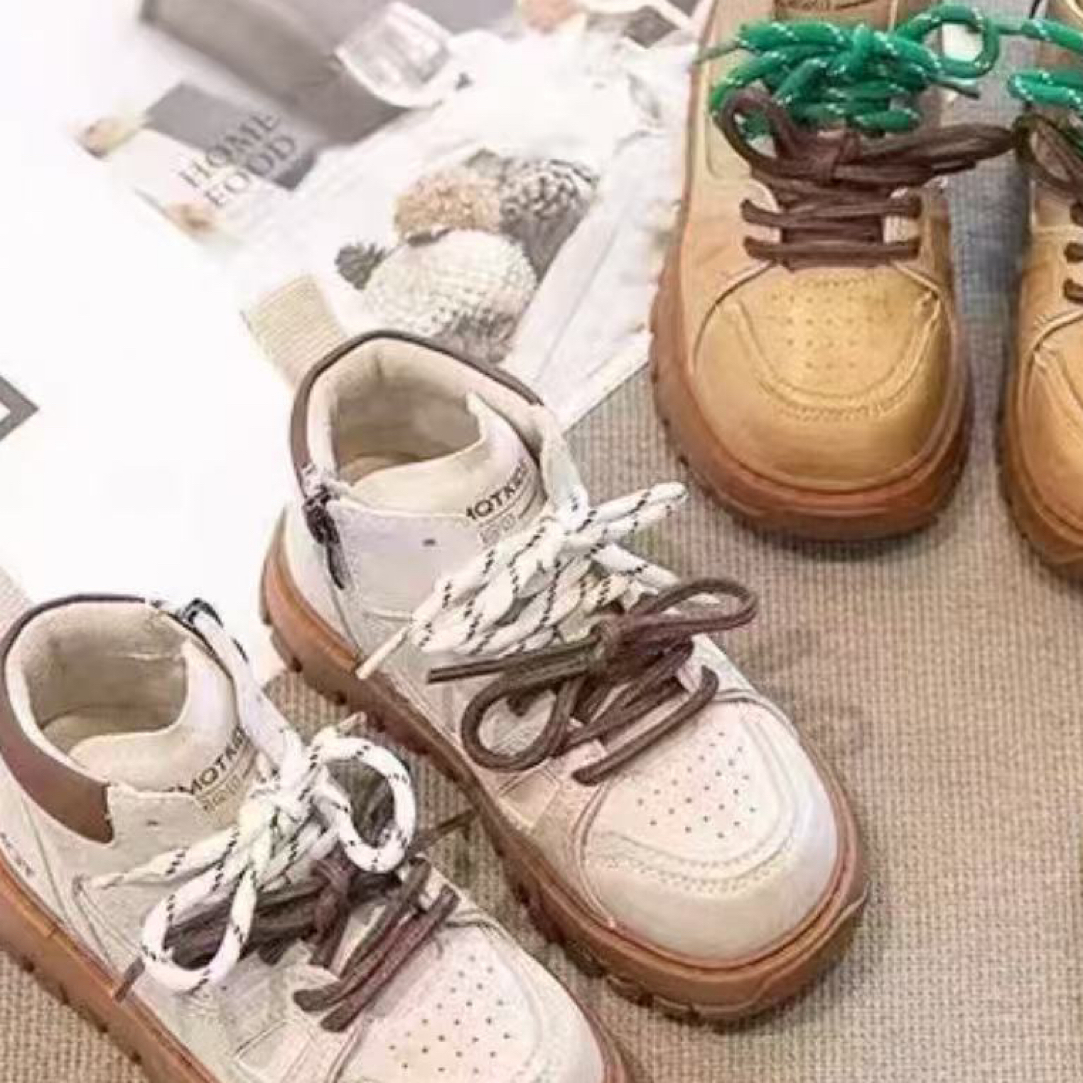 休闲时尚百搭款皮面二棉里儿童鞋