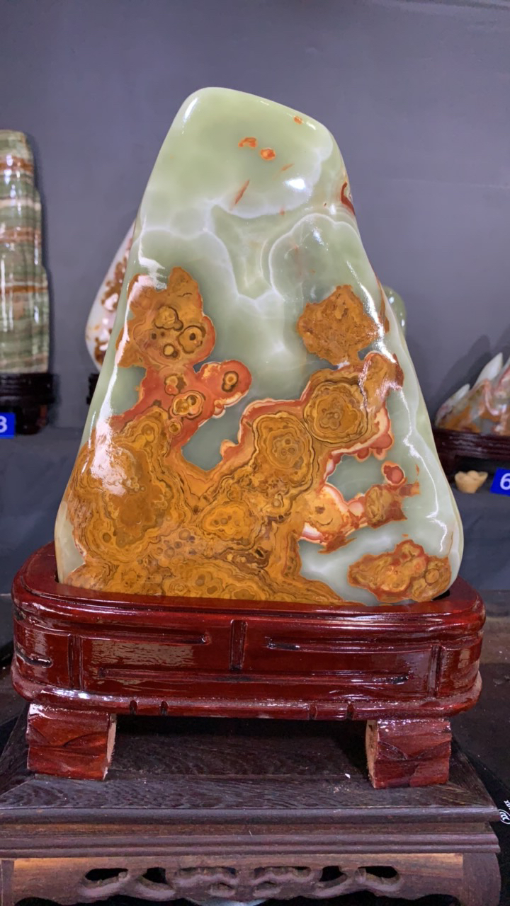 精品古青石发财树摆件25*8.5*39