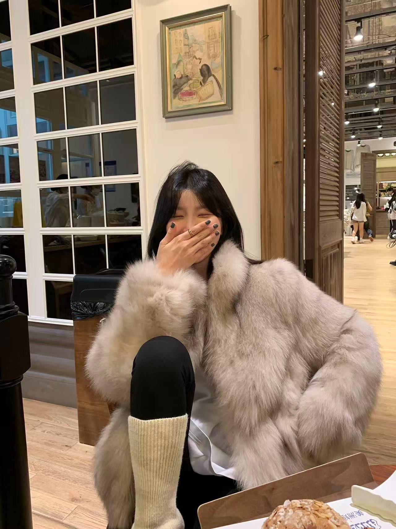 韩女千金毛毛立领外套女冬2025新款仿皮草大衣毛绒女装防寒33519#
